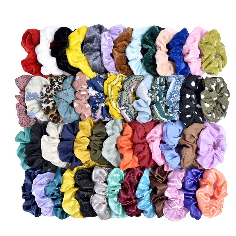 Cehomi 52 Pcs Velvet Hair Scrunchies Hair Bands for Women or Girls,Elastic Soft Ponytail Holder Hair Ties for Birthday, Party, Thanksgiving, Christmas - Image 4